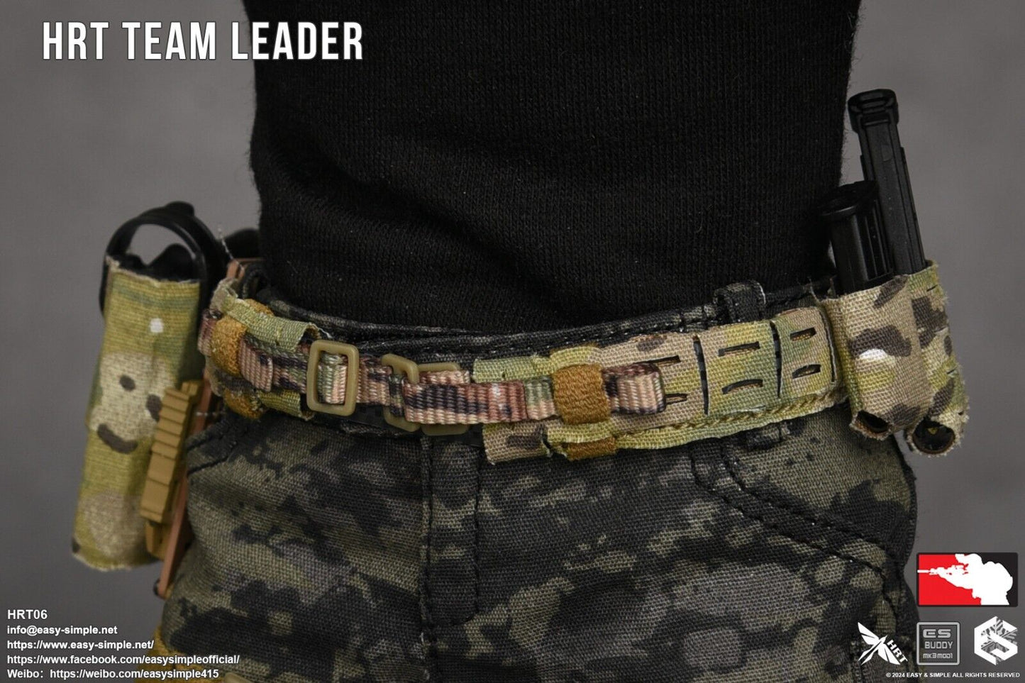 1:6 scale Easy & Simple HRT Team Leader Multicam ARC Belt for 12" Figures