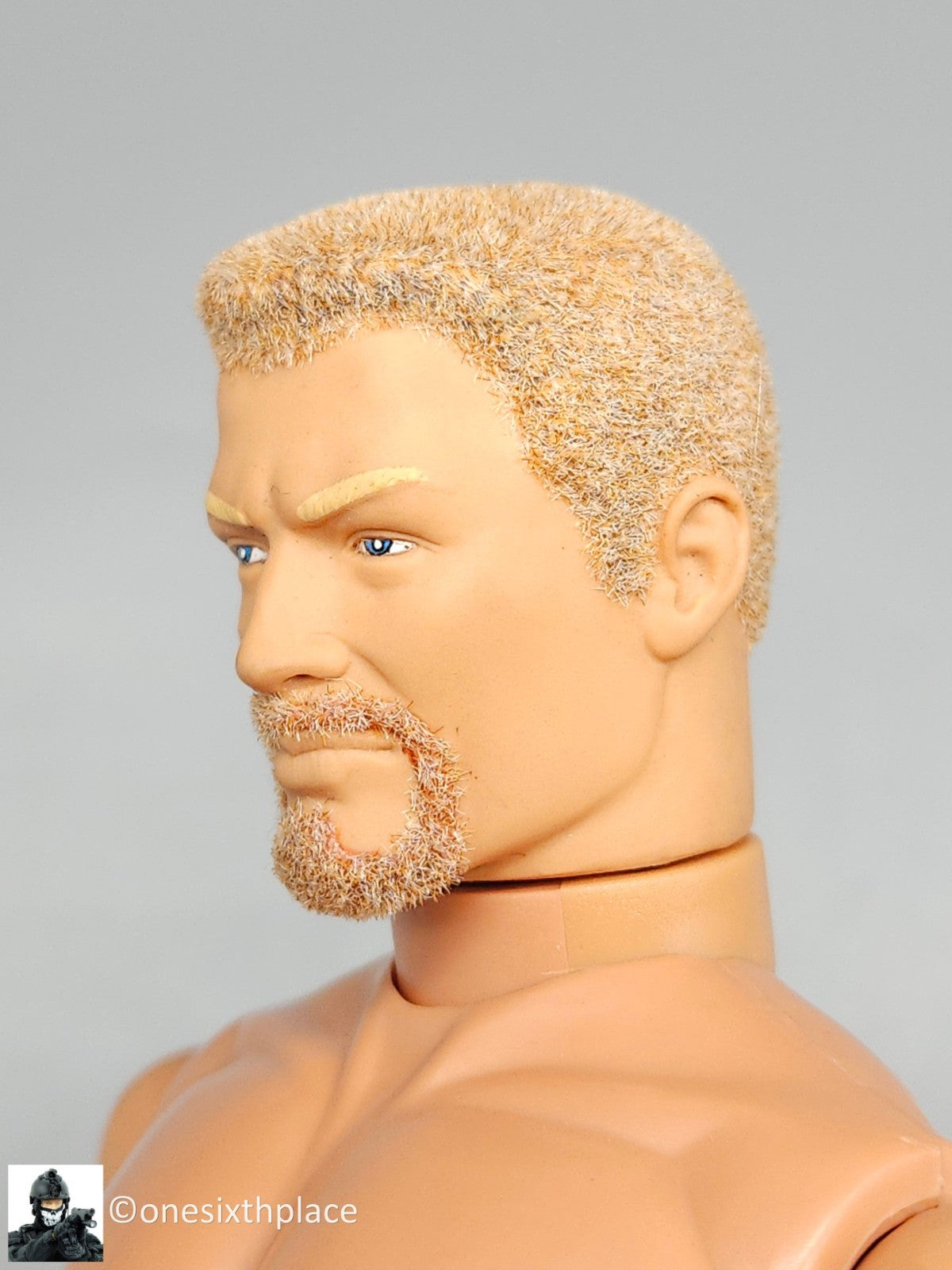 1:6 scale Hasbro GI Joe 1996 Male Body w/ Blond Flocked Hair Beard 12" Figure