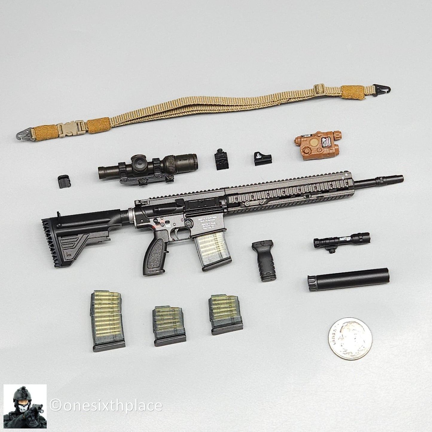 1:6 scale Easy & Simple Coalition Forces SAS HK417 Rifle for 12" Figures
