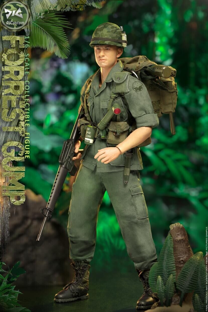 1:6 scale DJ Custom Forrest Gump in Vietnam Helmet w/ Toothbrush for 12" Figures