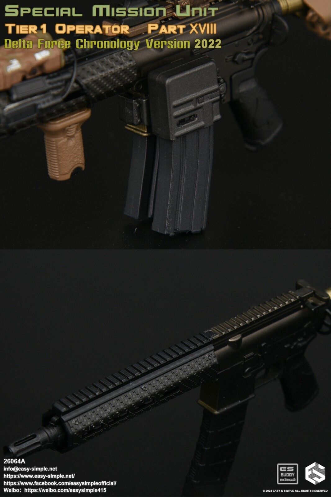 1:6 scale Easy & Simple Delta Force Chronology 2022 Ver. A HK416 Rifle Set