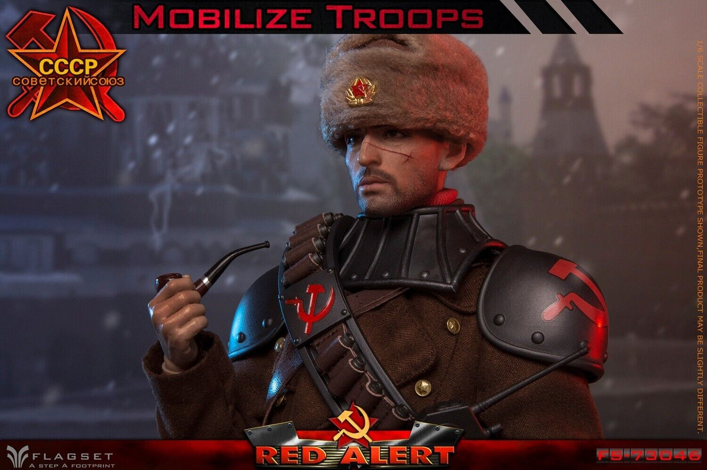 1:6 Flagset Soviet Red Alert Mobilize Troops Male Head Sculpt for 12" Figures