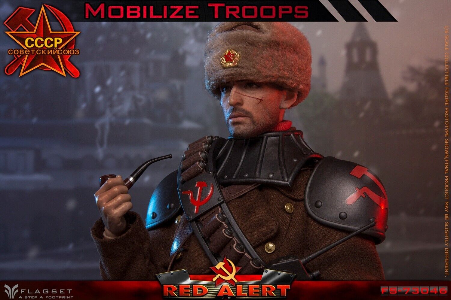 1:6 Flagset Soviet Red Alert Mobilize Troops Male Head Sculpt for 12" Figures