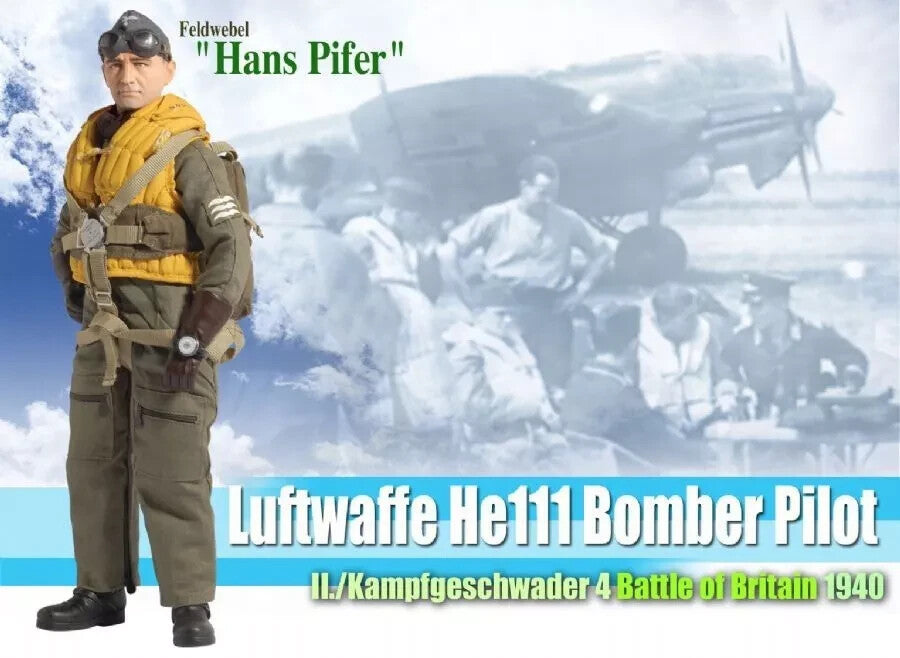 1:6 Dragon WWII German Luftwaffe Bomber Pilot Hans Pifer Brown Scarf 12" Figures