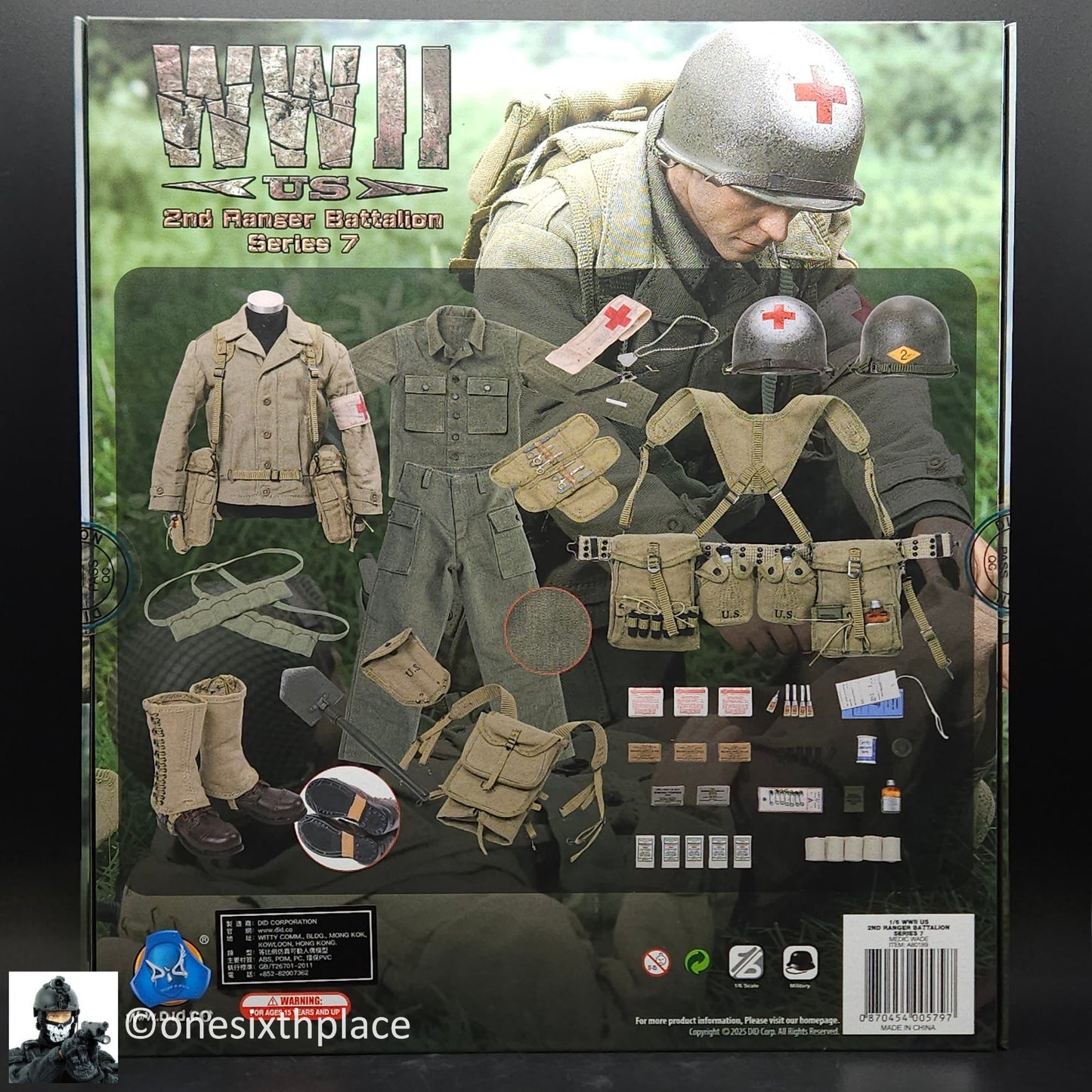 1:6 Scale DiD WWII US 2nd Ranger Battalion Medic Wade 12" Figure A80189