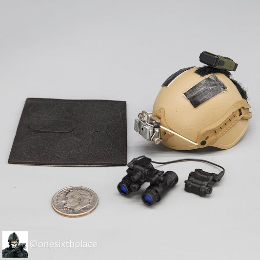 1:6 scale Easy Simple Tan Ballistic Helmet w/ NVG for 12" Figures