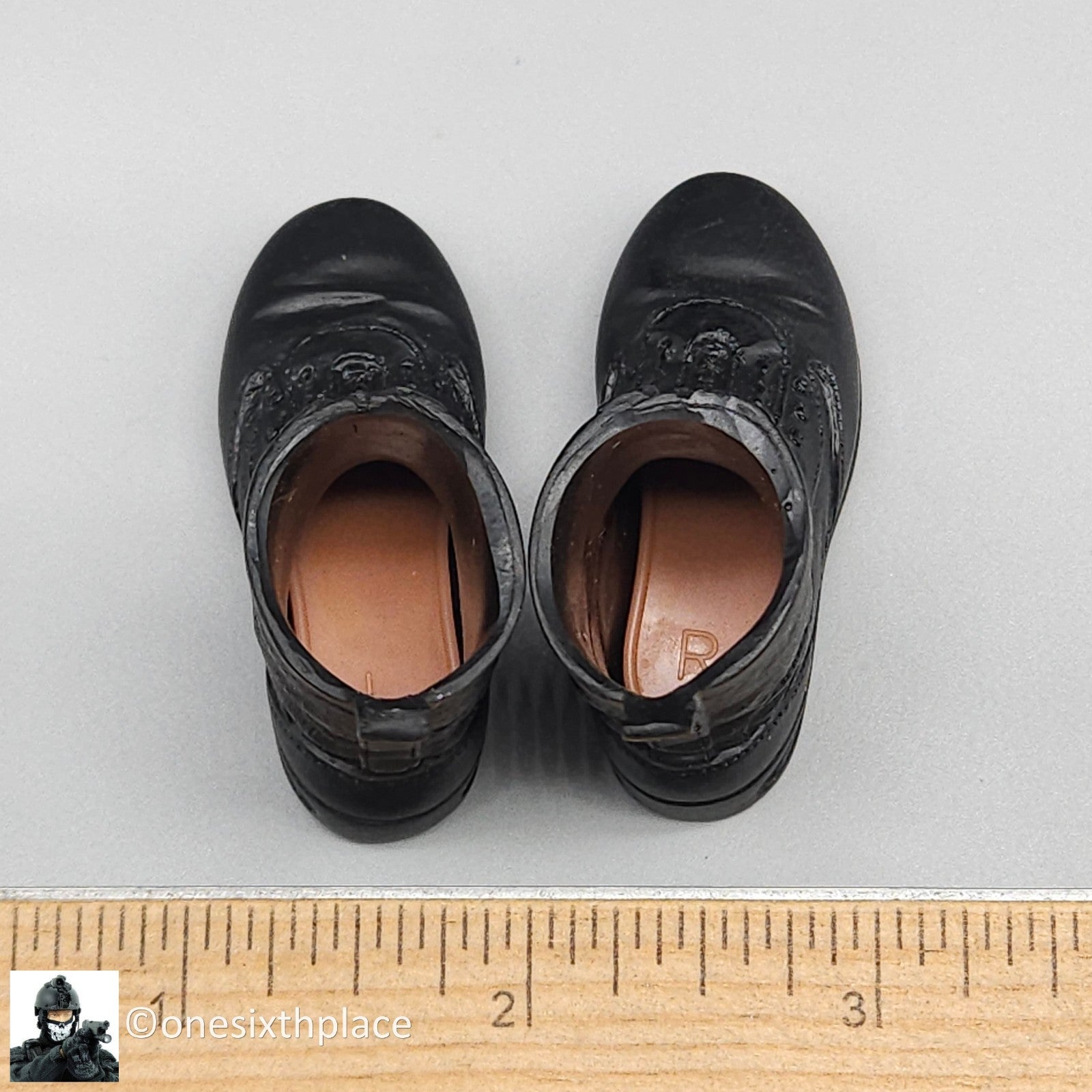 1:6 scale Dragon Black Tactical Zipper Boots (Foot Type) for 12" Figures