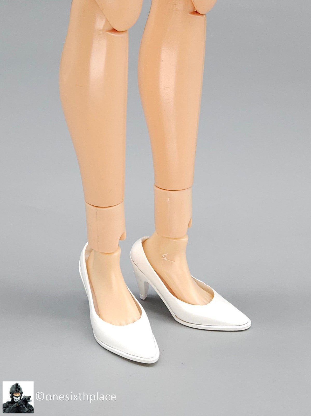 1:6 Triad Toys Female White High Heels Shoes Style B (Medium Heel) 12" Figures