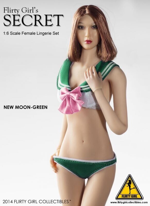 1:6 Flirty Girl New Moon Green Female Lingerie Set for 12" Figures