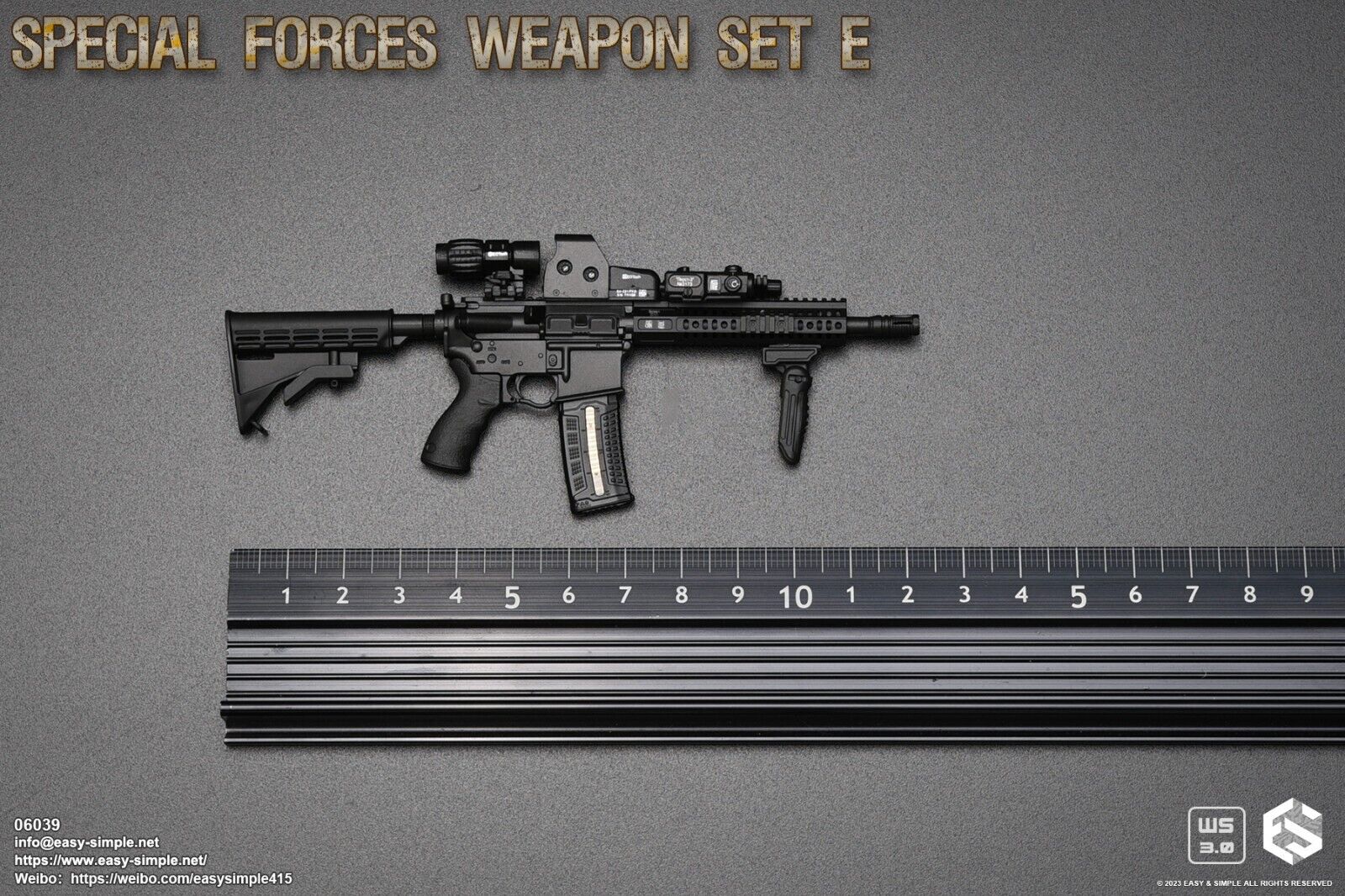 1:6 scale Easy & Simple Special Forces Weapon Set E AR-15 for 12" Figures 06039A