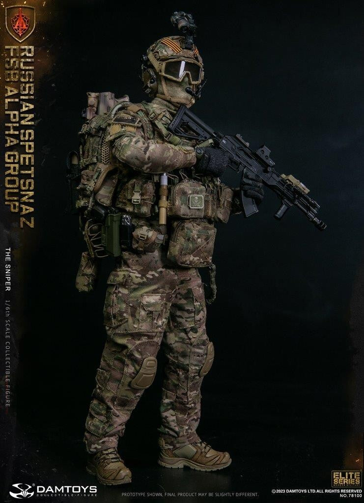 1:6 scale DamToys Russian Spetsnaz FSB ALPHA Group Sniper 12" Figure 78100
