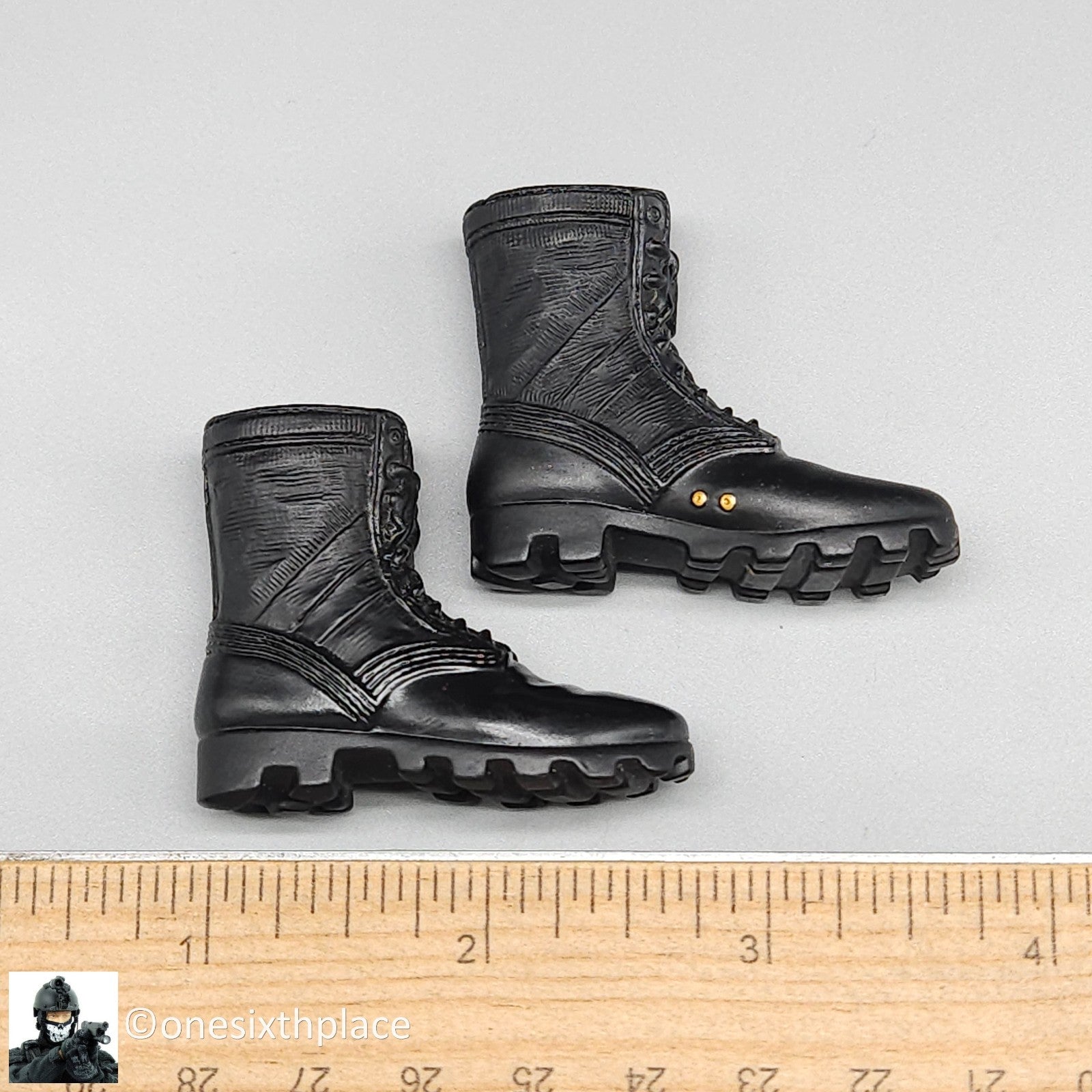 1:6 scale Dragon Amy Female Black Combat Boots (Foot Type) for 12" Figures