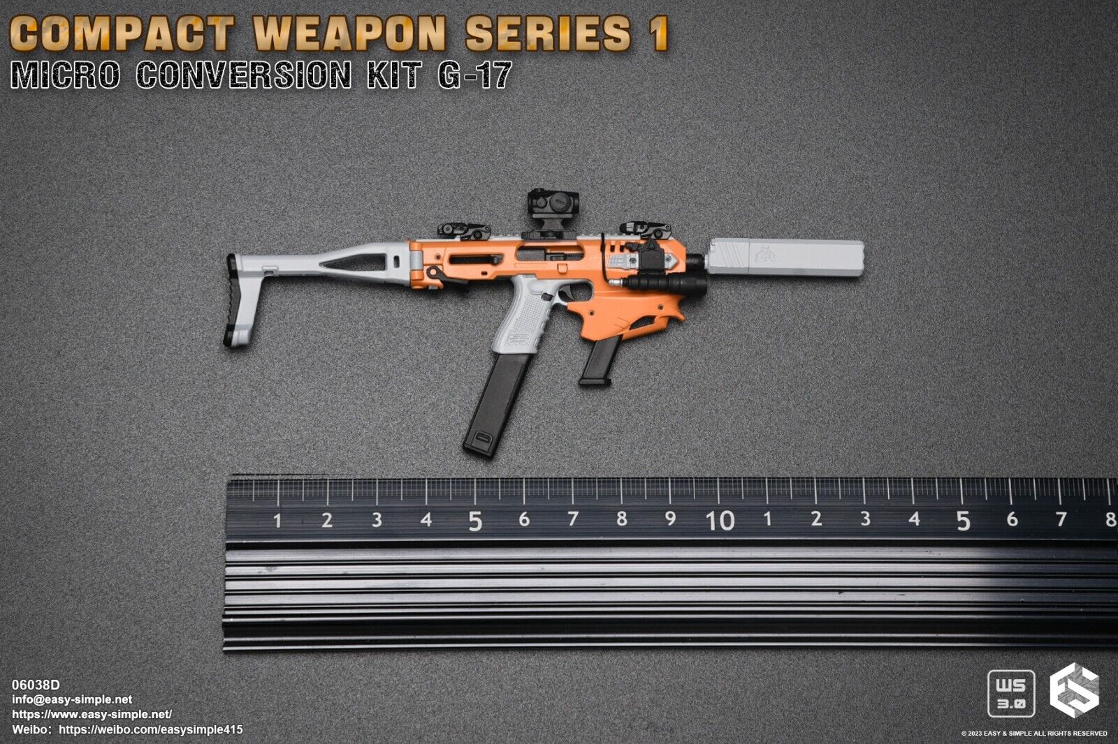 1:6 scale Easy & Simple Compact Weapons #1 - Micro Conversion Set D Orange PDW