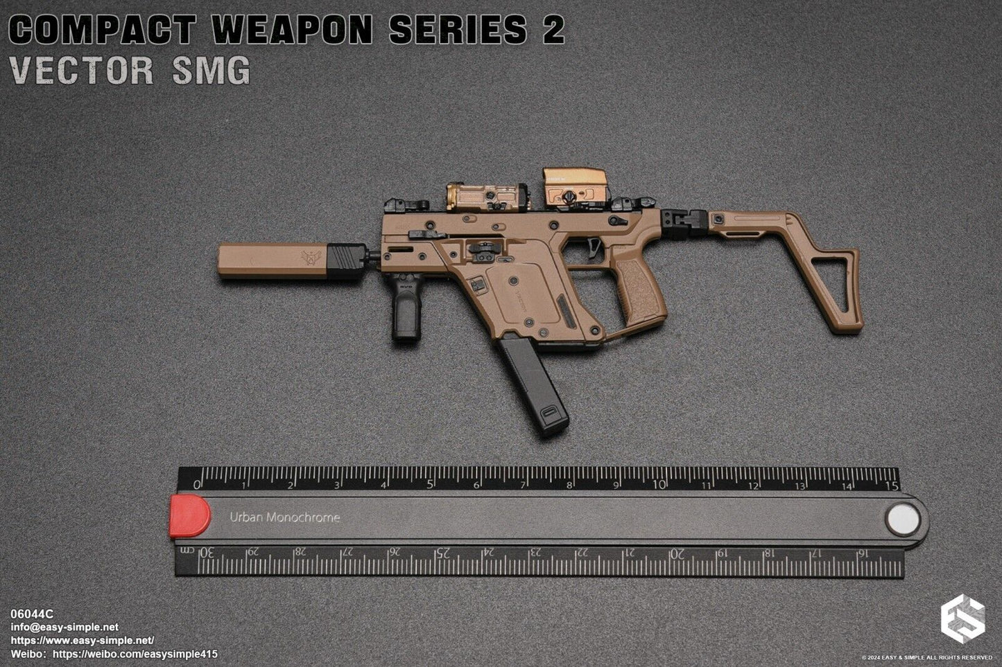 1:6 scale Easy & Simple Compact Weapons Series 2 Vector SMG Set C for 12" Figure
