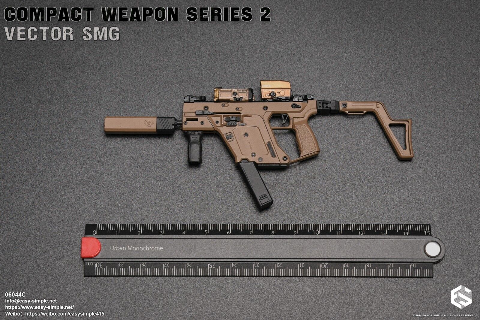 1:6 scale Easy & Simple Compact Weapons Series 2 Vector SMG Set C for 12" Figure