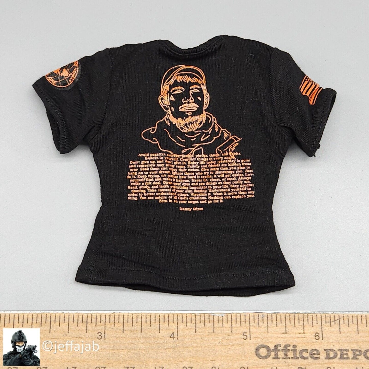 1:6 DamToys NSWDG AOR2 Version Operation Red Wings Black T-Shirt for 12" Figures