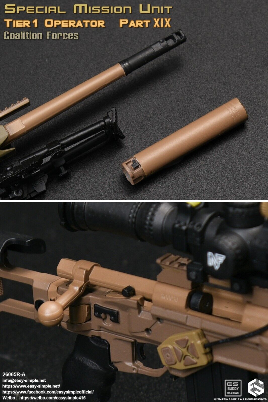 1:6 scale Easy & Simple Coalition Forces CAG SRL Sniper Rifle Set 26065RA