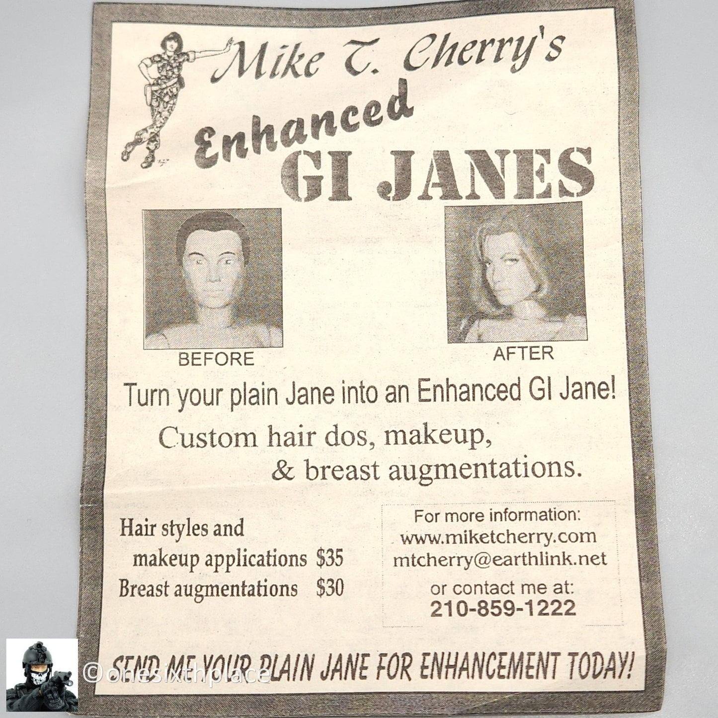 1:6 Mike T Cherry Custom GI Jane Female Body with Enhanced Bust Hair & Makeup