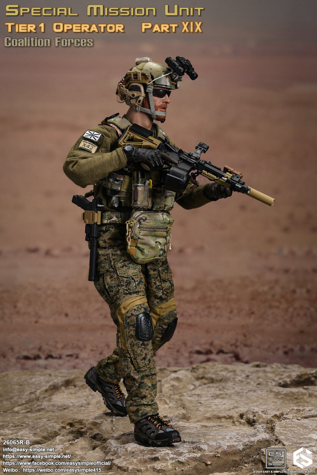 1:6 scale Easy & Simple Coalition Forces British SAS Sunglasses for 12" Figures