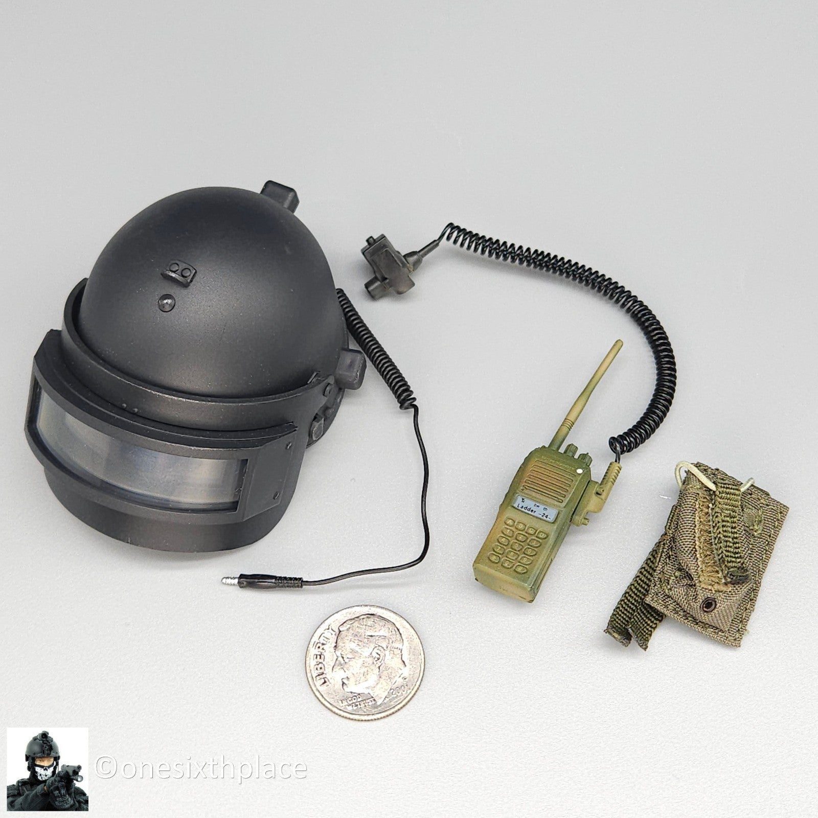 1:6 DamToys Russian MVD SOBR Lynx Black RYS-T Helmet w/ Radio for 12" Figures