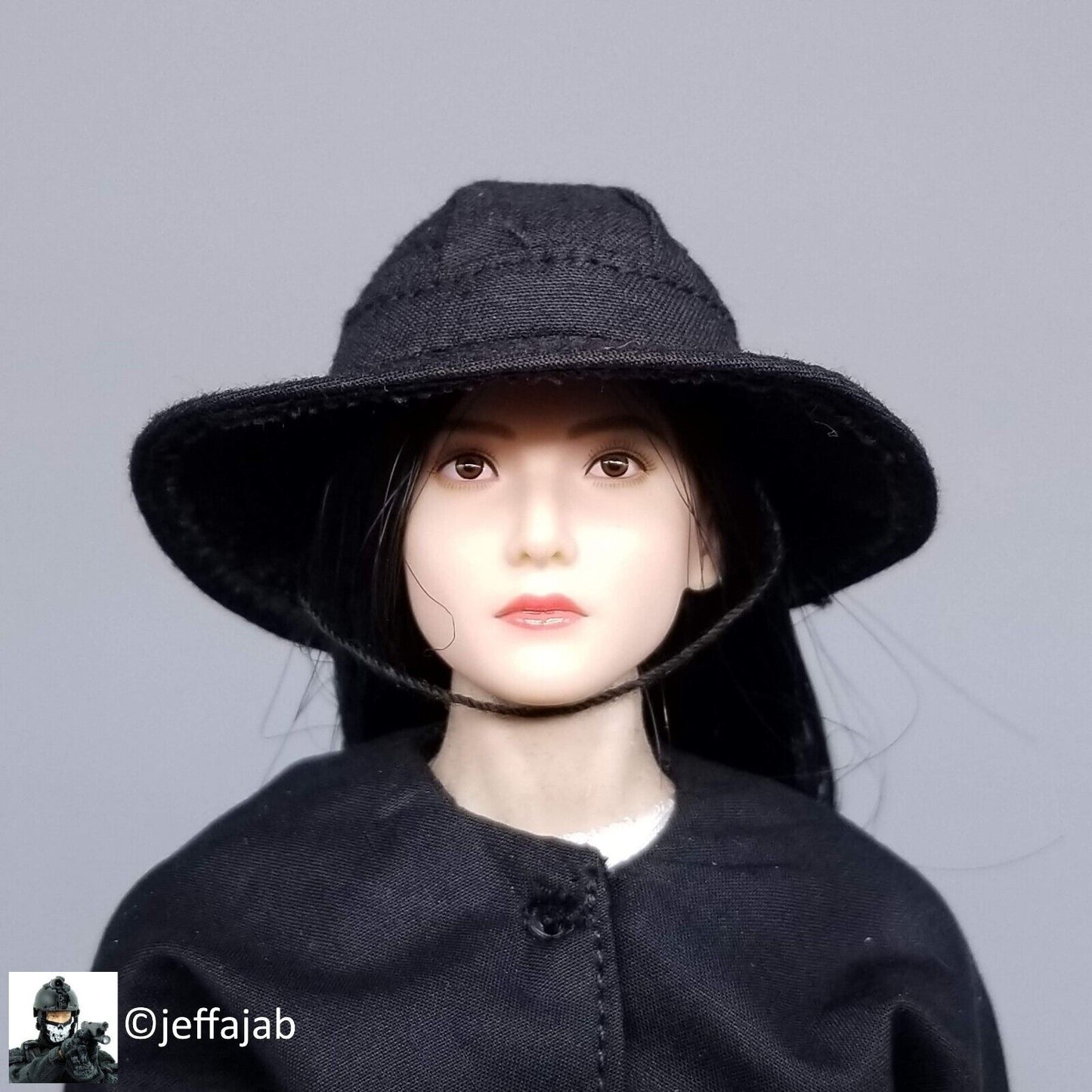 1:6 Ujindou Female Viet Cong Guerilla Black Jungle Hat 12" TBleague Vietnam NVA