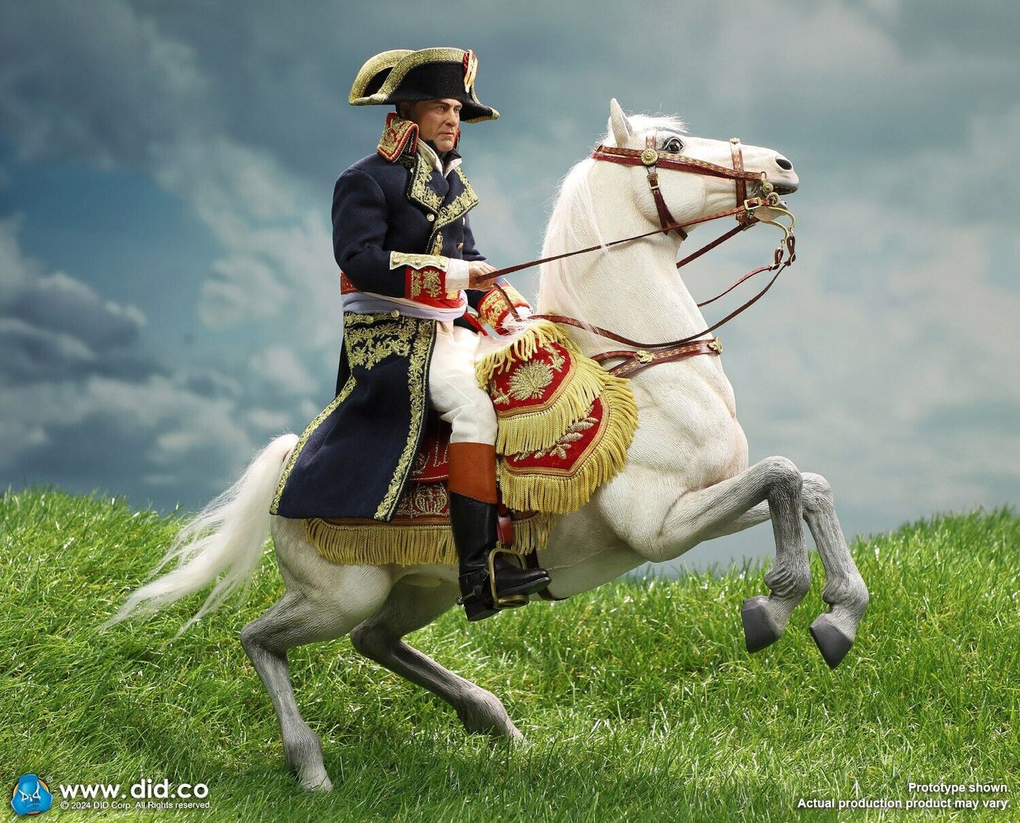 1:6 scale DiD Napoleon White Horse (Prancing) for 12" Figures E60078