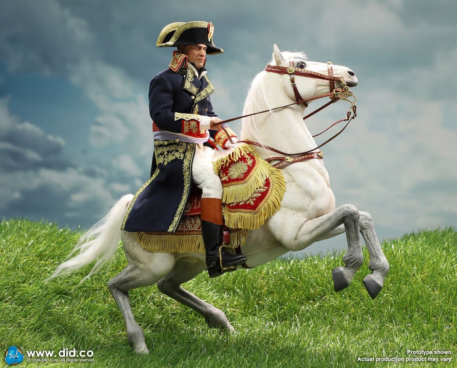 1:6 scale DiD Napoleon White Horse (Prancing) for 12" Figures E60078