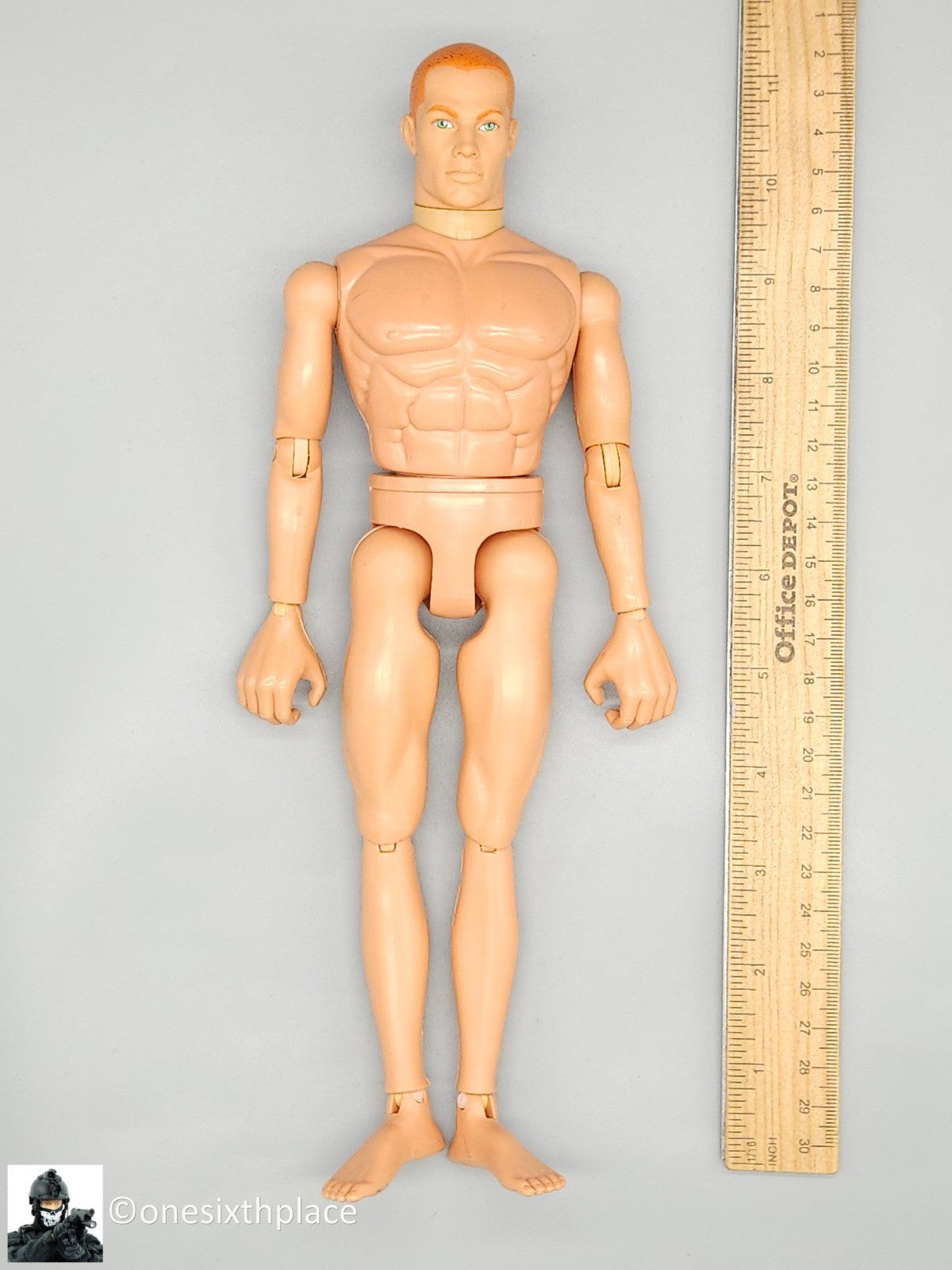 1:6 scale Hasbro GI Joe 1996 Male Nude Body Red Hair Green Eyes 12" Figure