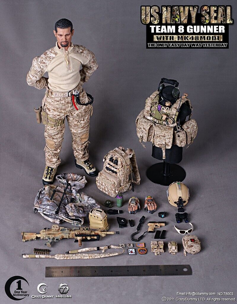 1:6 Crazy Dummy SEAL Team 8 HPFU Combat AOR1 Camo Uniform for 12" Figures