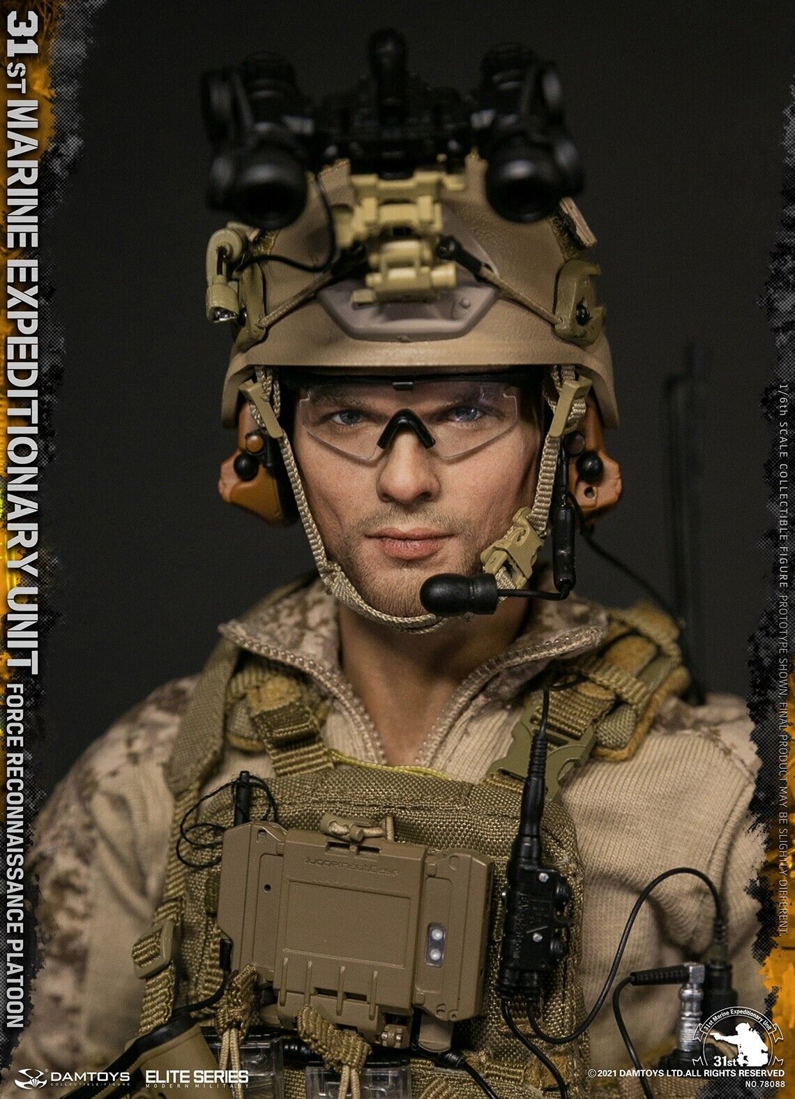 1:6 DamToys 31st MEU Force Reconnaissance Platoon Clear Glasses 12" Figures