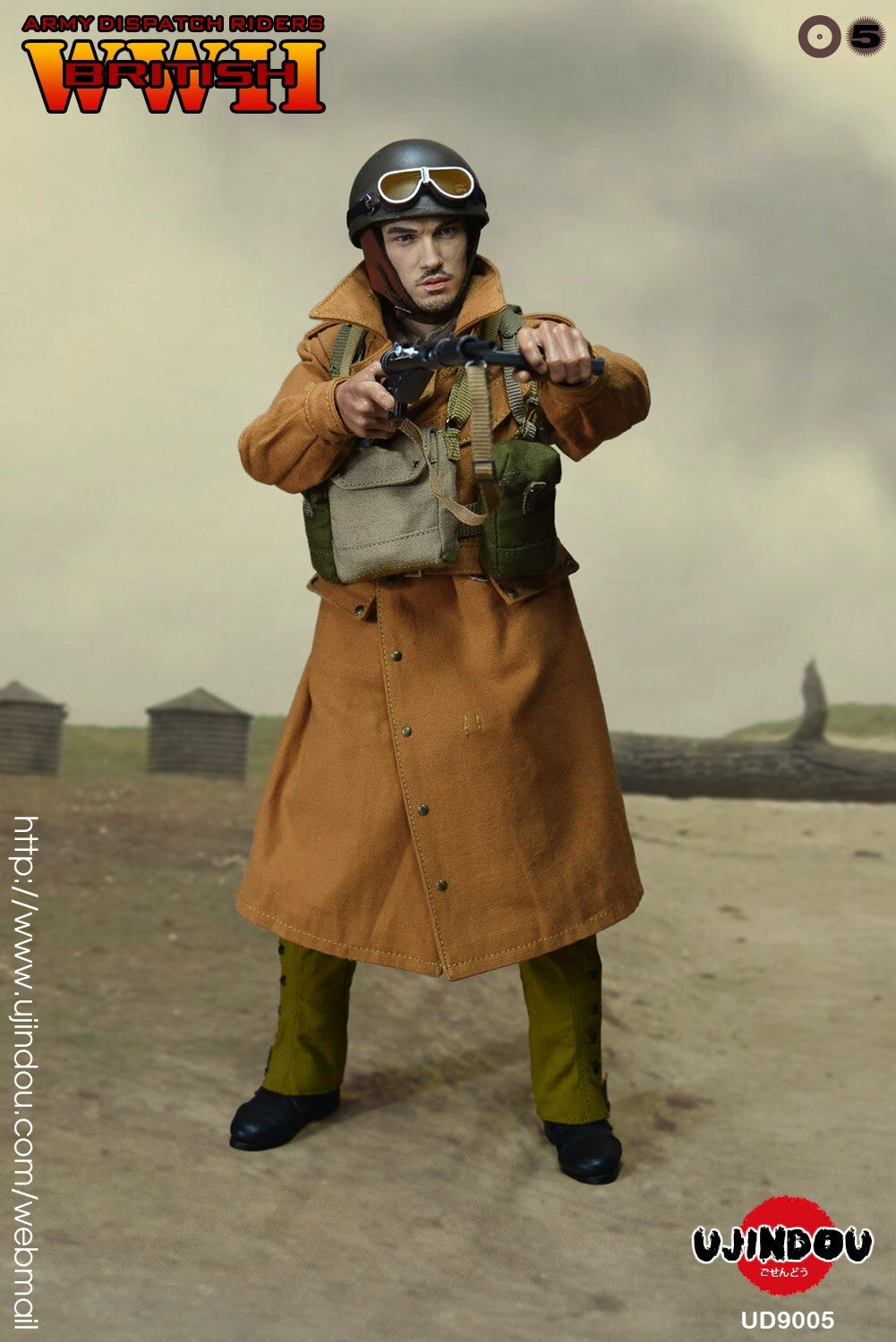 1:6 scale Ujindou WWII British Army Dispatch Rider 12" Figure UD9005