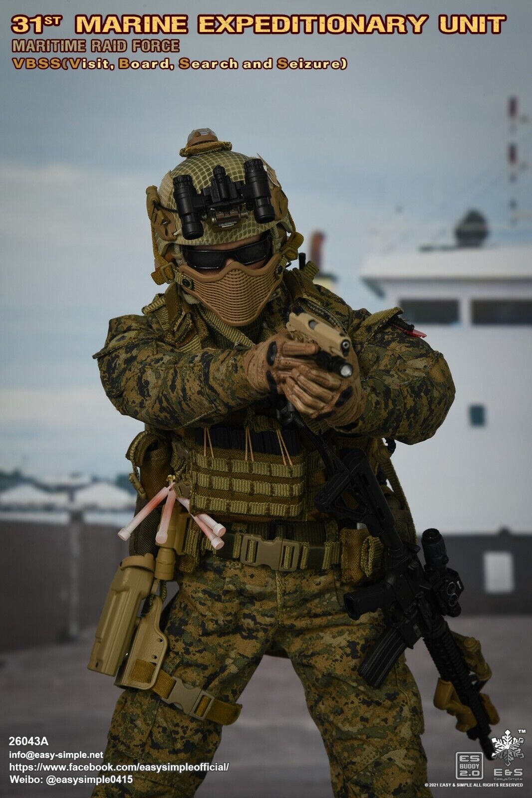 1:6 Easy Simple USMC 31st MEU Helmet w/ NVG for 12" GI Joe Dragon DamToys