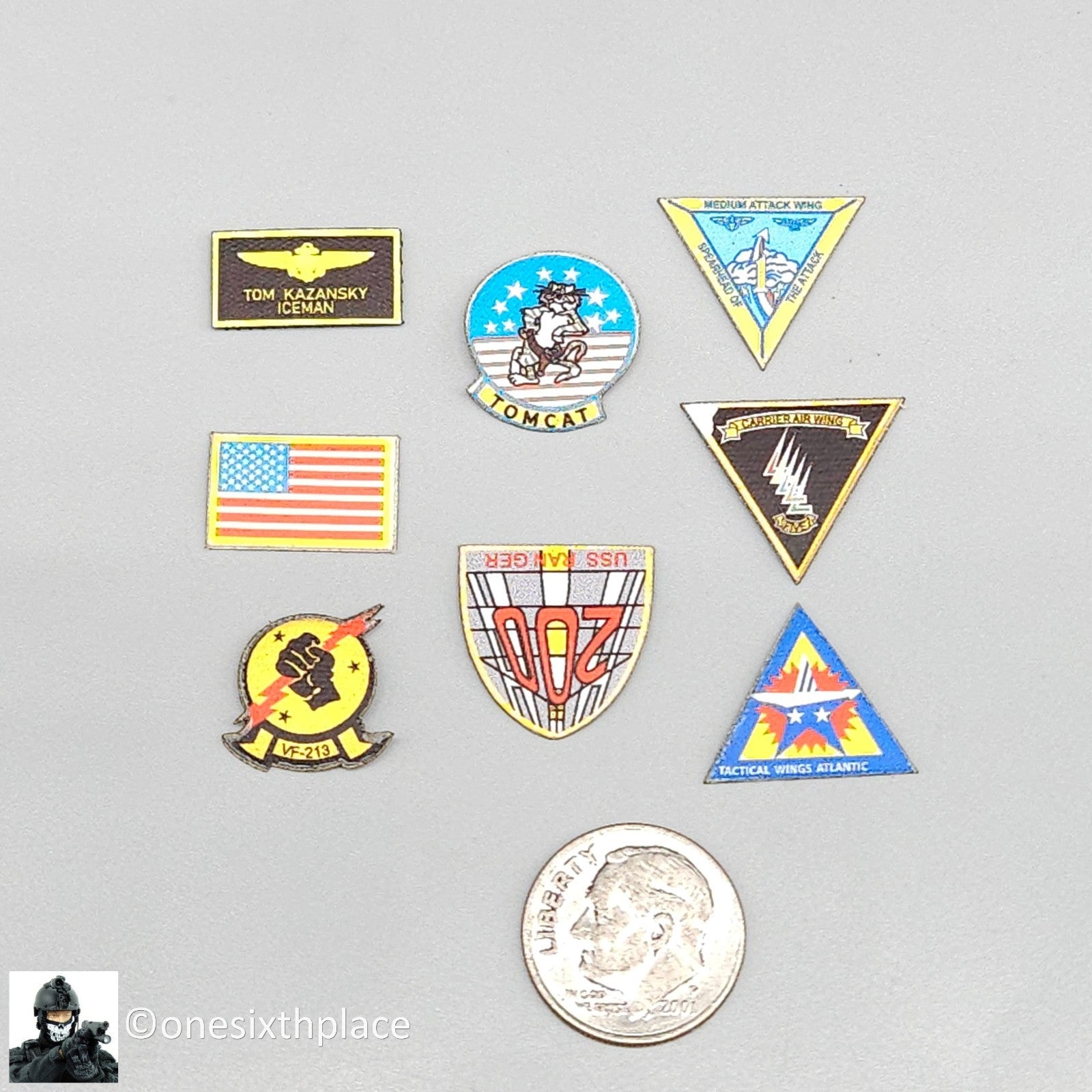 1:6 DID US Navy F-14 Pilot Tom & Nick "Iceman" Patches Set for 12" Figures