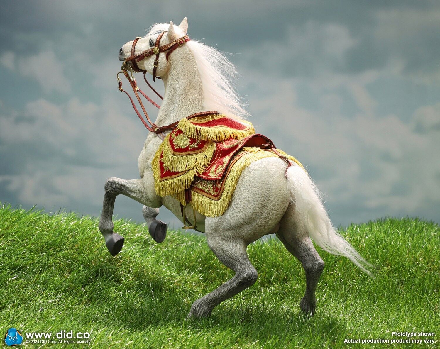 1:6 scale DiD Napoleon White Horse (Prancing) for 12" Figures E60078