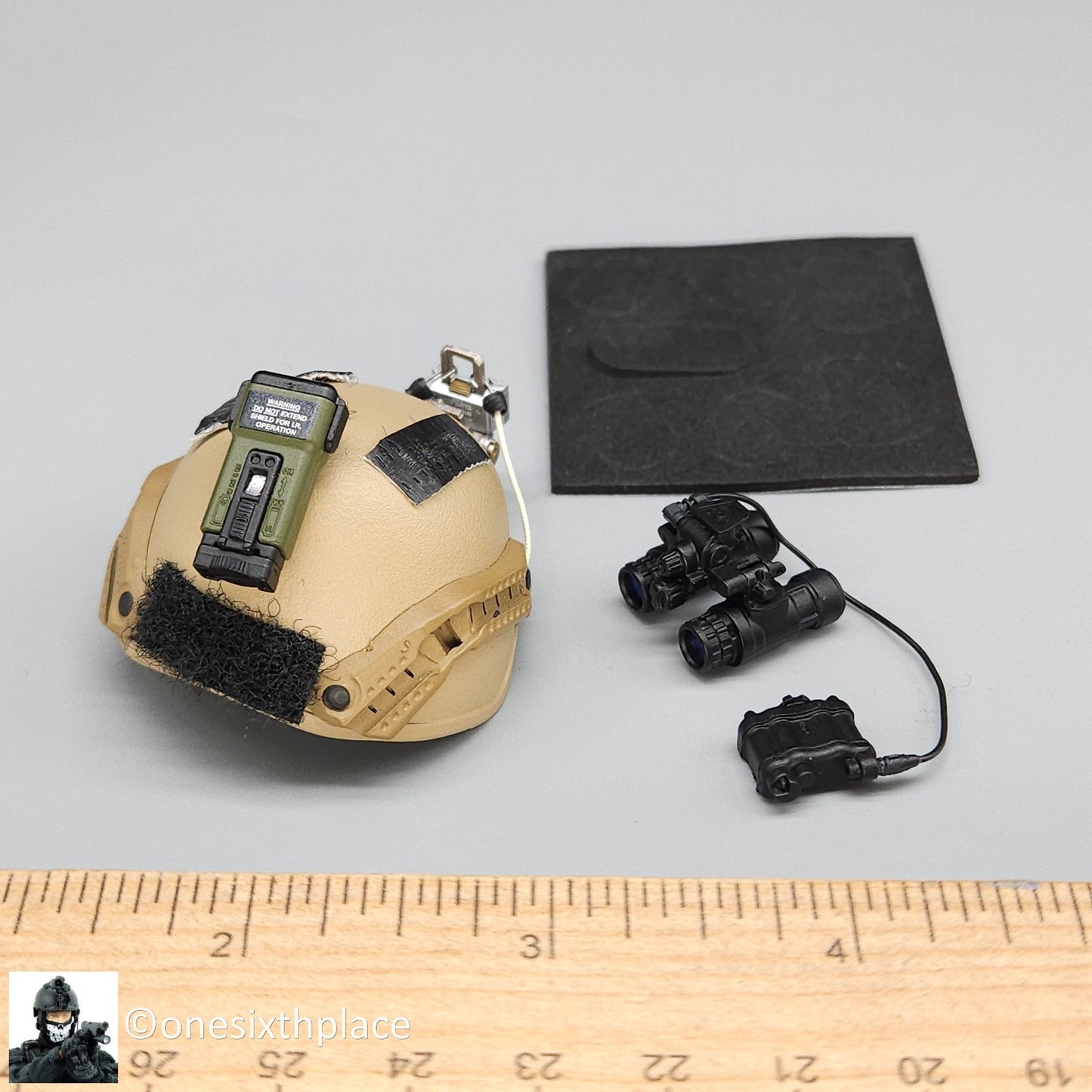1:6 scale Easy Simple Tan Ballistic Helmet w/ NVG for 12" Figures
