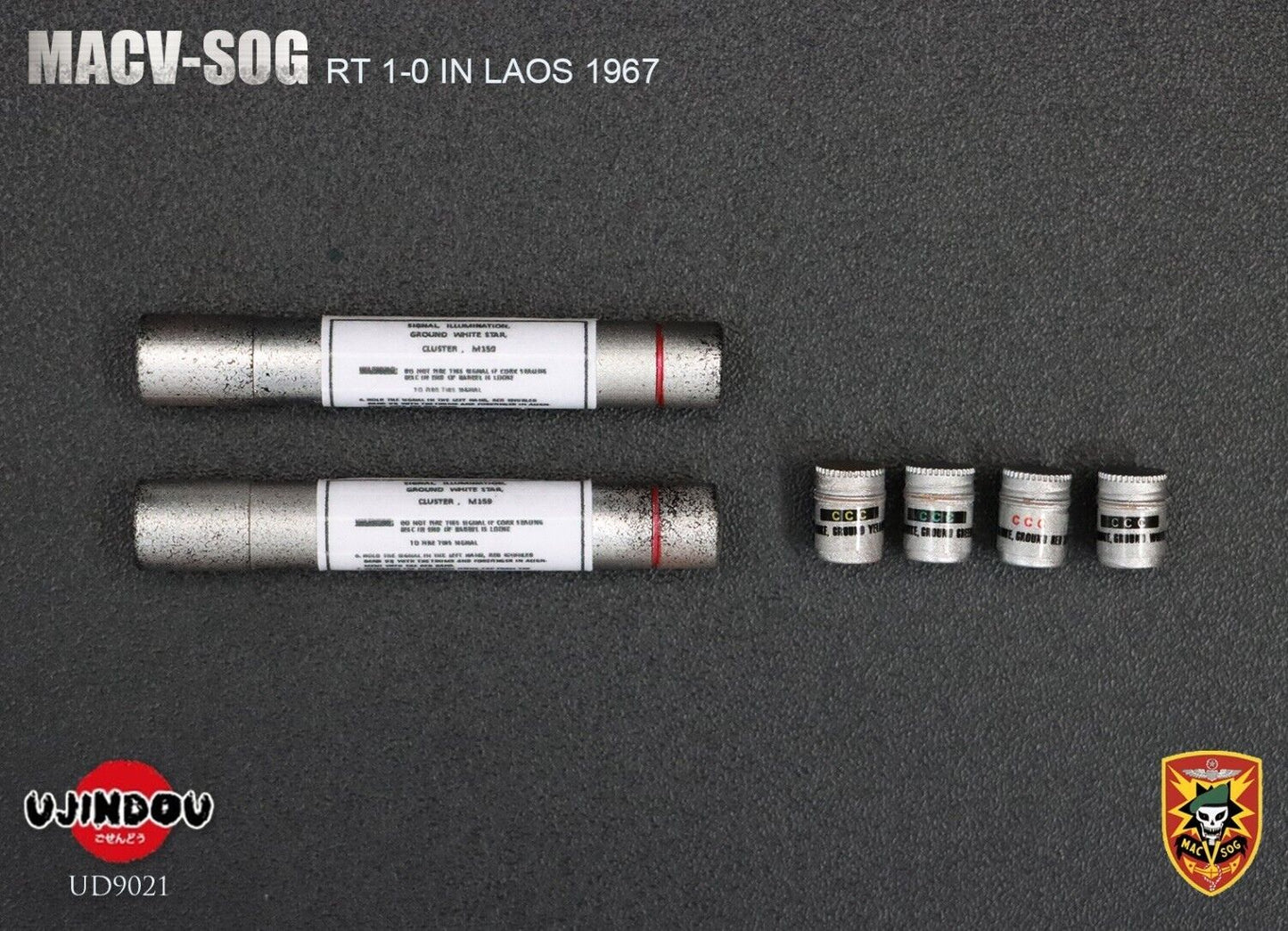 1:6 Ujindou Vietnam MACV-SOG Recon Team Metal Mini Smoke Grenades (x4)