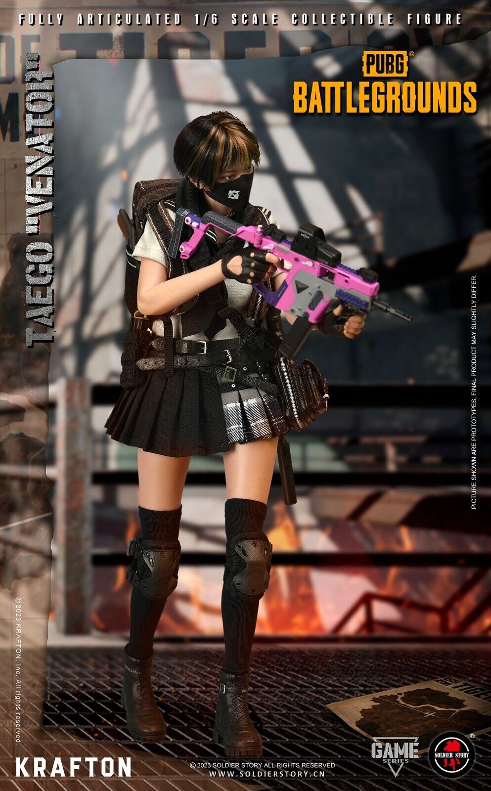1:6 Soldier Story PUBG Battlegrounds Female Taego Vector Submachine Gun Set