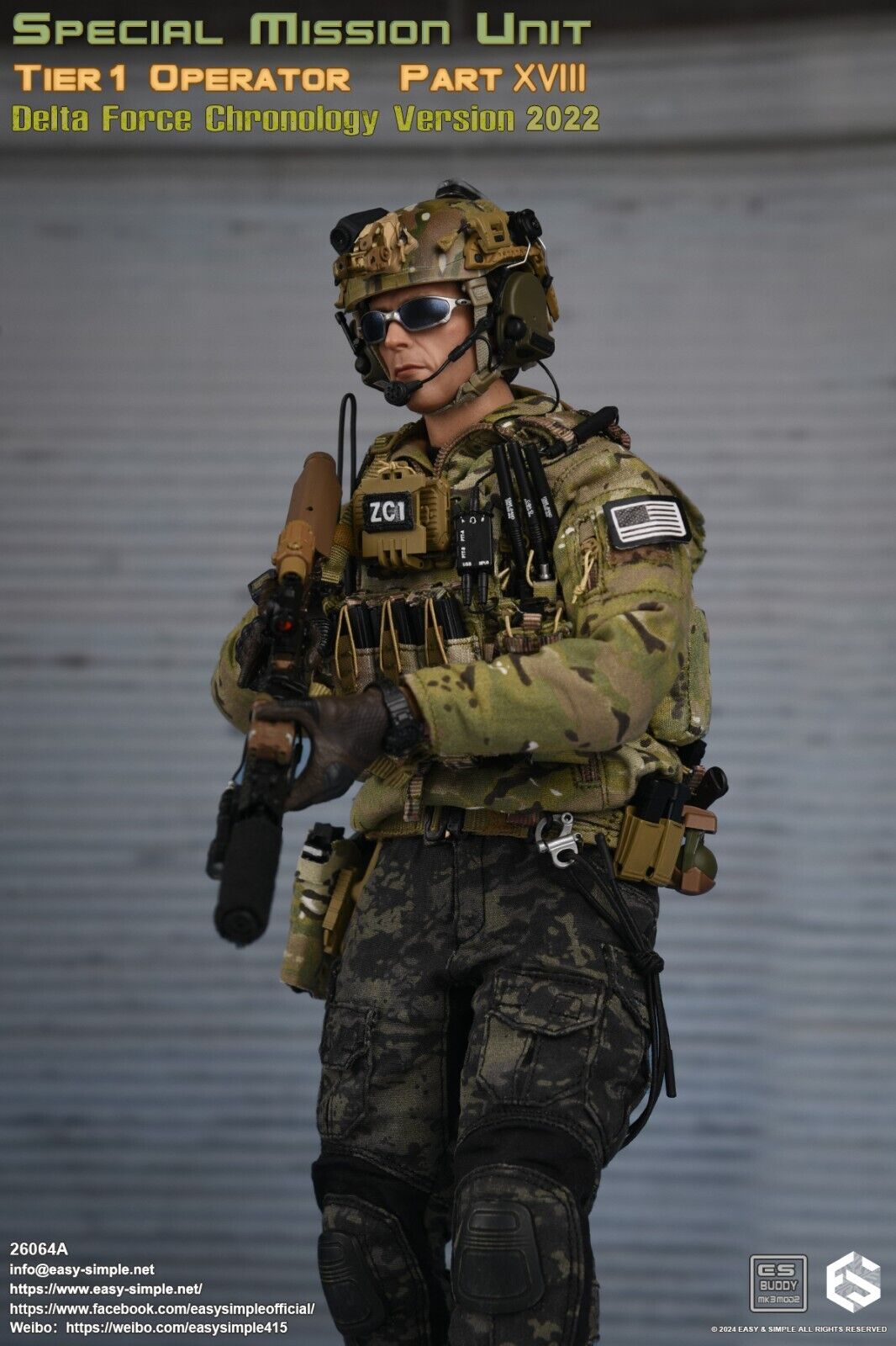 1:6 scale Easy & Simple Delta Force Chronology 2022 Ver. A Multicam PCU Jacket