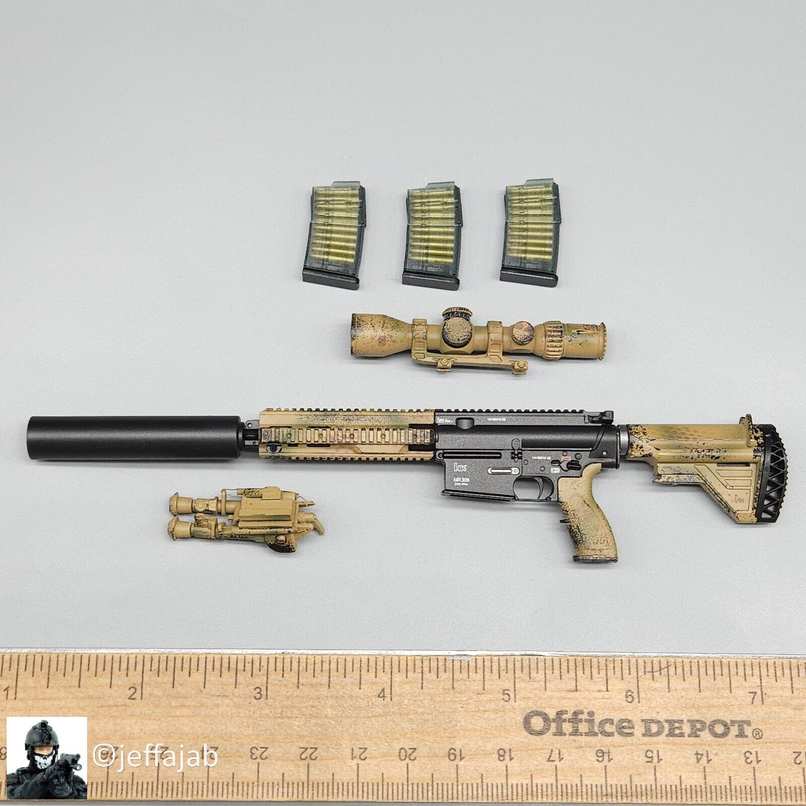 1:6 Easy & Simple Russian FSB Spetsnaz ALPHA MR308 7.62 Assault Rifle 12" Figure