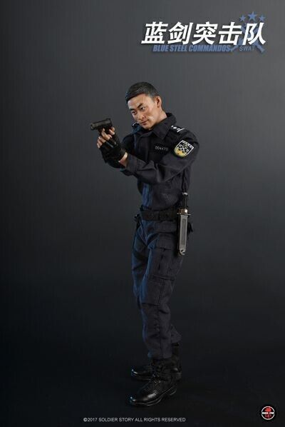 1:6 Soldier Story Blue Steele Commandos SWAT Asian Male Head for 12" Figures