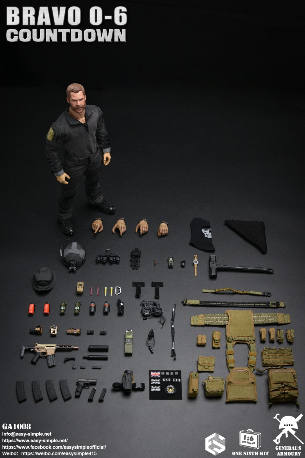 1:6 General's Armoury Bravo 0-6 Countdown Striker Gen 2 Shirt for 12" Figures