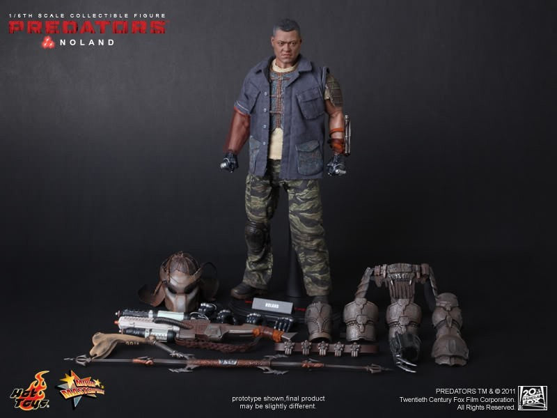 1:6 scale Hot Toys Predators Noland Hard Knuckle Gloved Hands for 12" Figures
