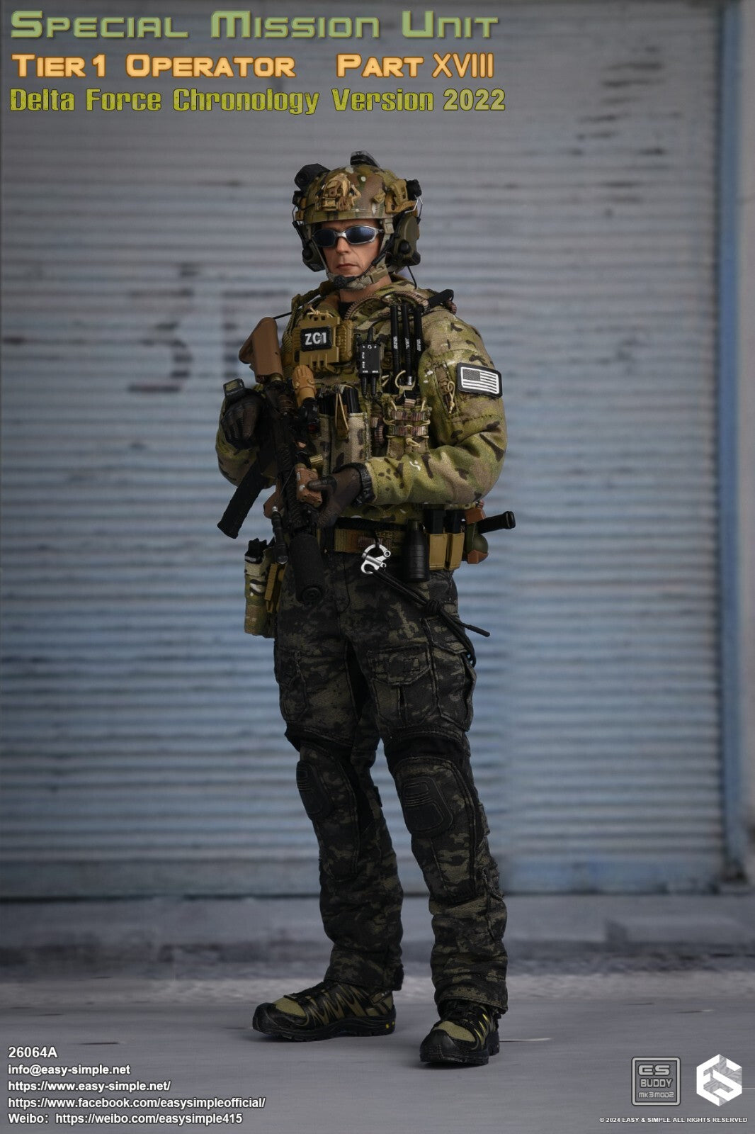 1:6 scale Easy & Simple Delta Force Chronology 2022 Ver. A Multicam PCU Jacket