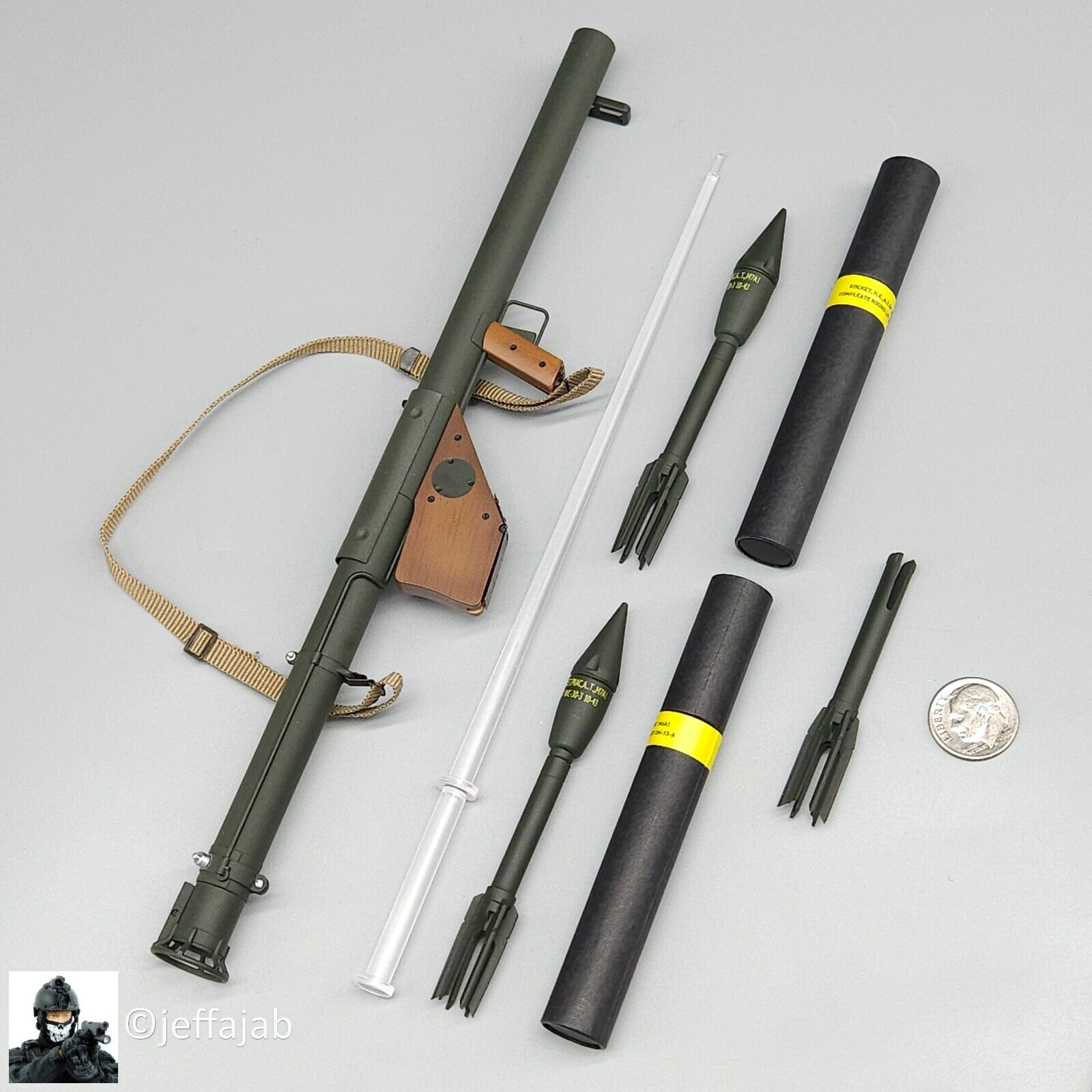 1:6 scale Soldier Story WWII US 101st Airborne Pvt Ryan M1A1 Bazooka Set