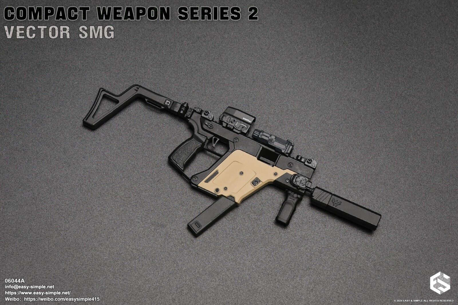 1:6 scale Easy & Simple Compact Weapons Series 2 Vector SMG Set A 12" Figures