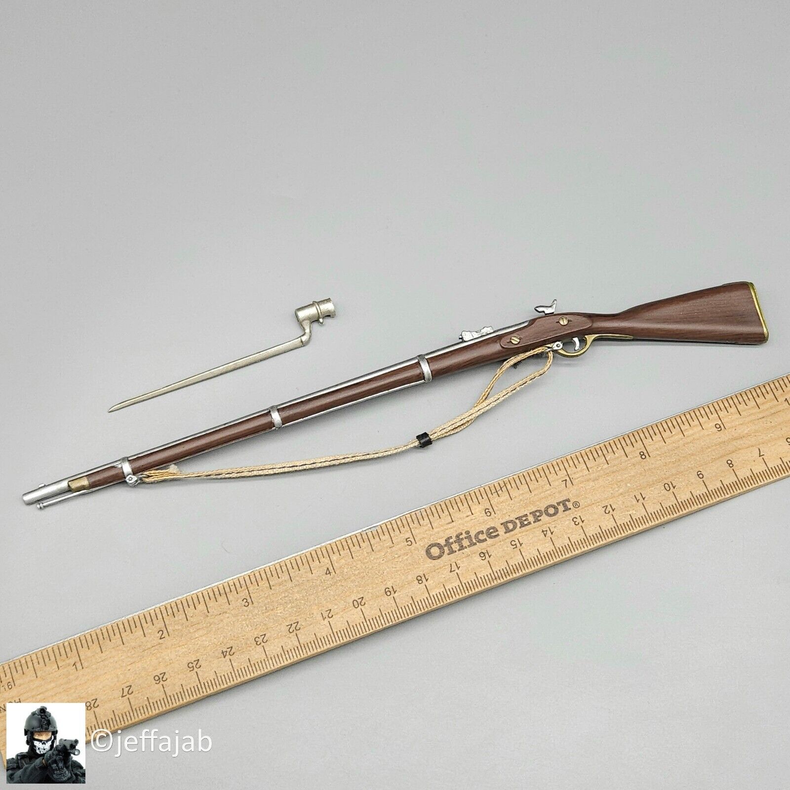 1:6 scale Sideshow Civil War Confederate Enfield Rifle w/ Bayonet for 12" Figure
