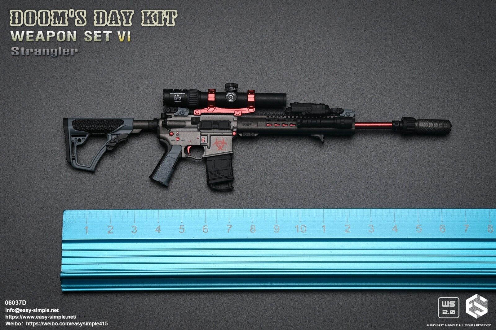 1:6 scale Easy & Simple Doom's Day Kit Weapon Set VI Ver D Strangler 06037D