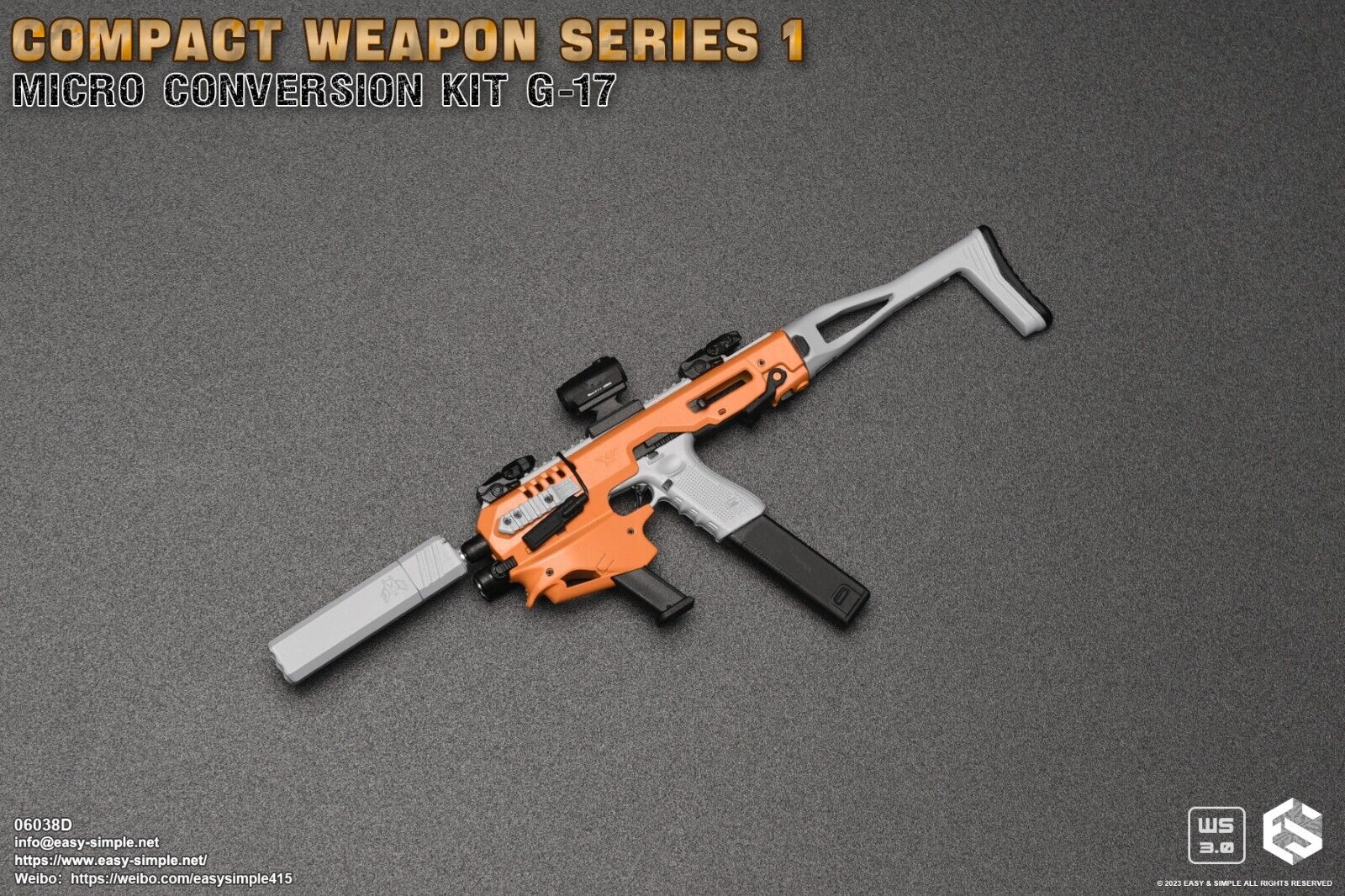 1:6 scale Easy & Simple Compact Weapons #1 - Micro Conversion Set D Orange PDW