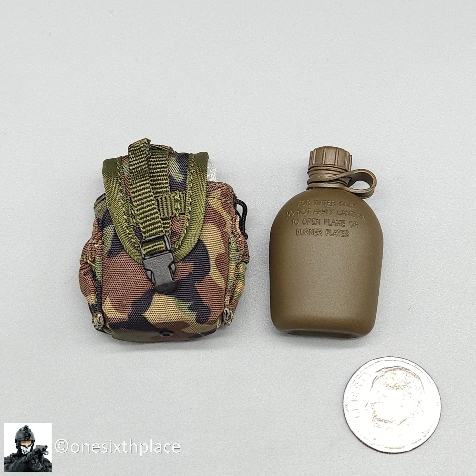 1:6 scale DamToys 75th Ranger Regiment Airborne Canteen w/ Woodland Pouch