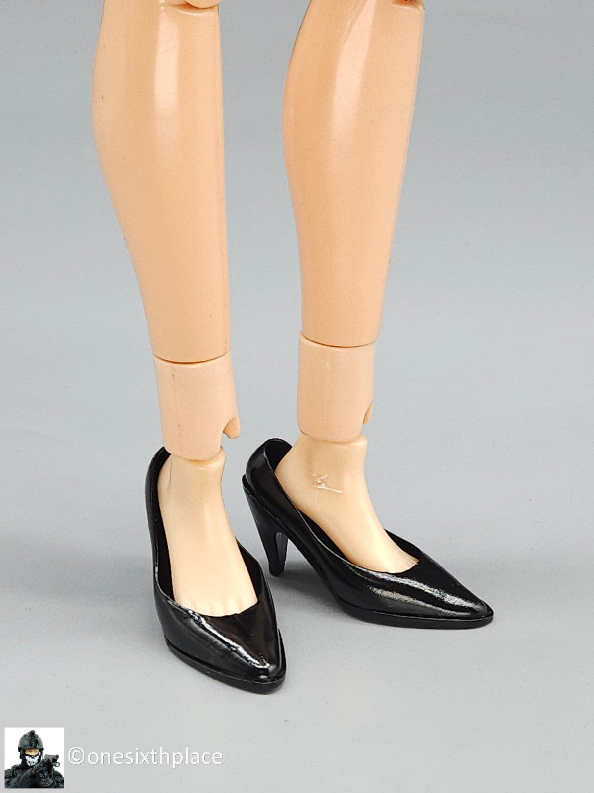 1:6 Triad Toys Female Black High Heels Shoes Style B (Medium Heel) 12" Figures